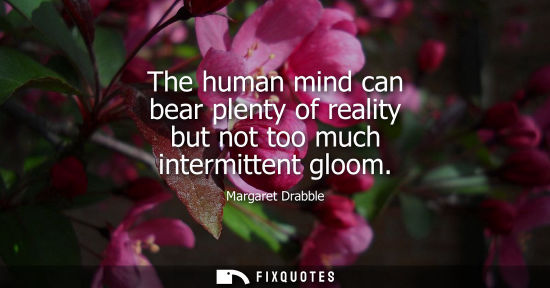 Small: The human mind can bear plenty of reality but not too much intermittent gloom