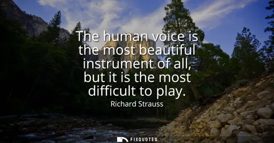 Small: The human voice is the most beautiful instrument of all, but it is the most difficult to play