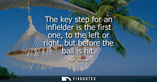 Small: The key step for an infielder is the first one, to the left or right, but before the ball is hit