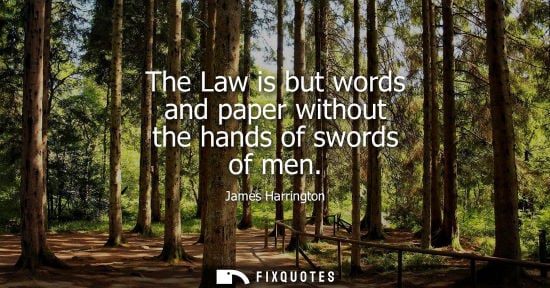 Small: The Law is but words and paper without the hands of swords of men