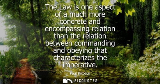 Small: The Law is one aspect of a much more concrete and encompassing relation than the relation between comma