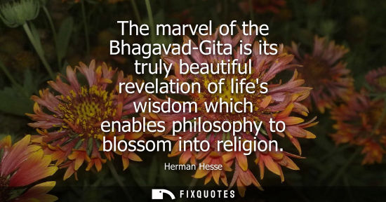 Small: The marvel of the Bhagavad-Gita is its truly beautiful revelation of lifes wisdom which enables philosophy to 