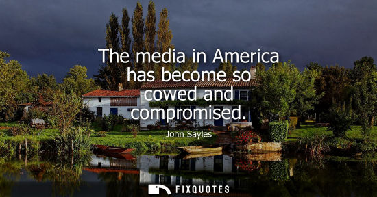Small: The media in America has become so cowed and compromised