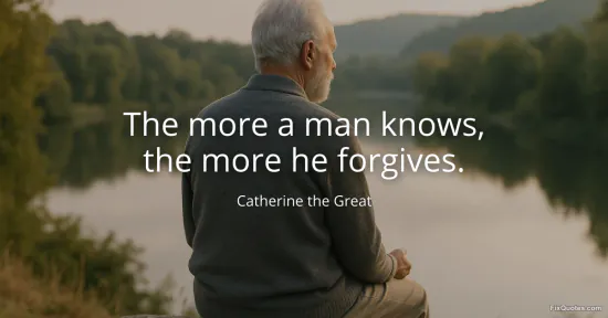 The more a man knows, the more he forgives - Catherine the Great