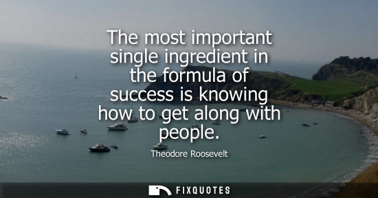Small: The most important single ingredient in the formula of success is knowing how to get along with people