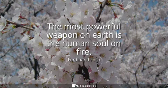 Small: The most powerful weapon on earth is the human soul on fire
