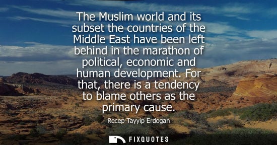 Small: The Muslim world and its subset the countries of the Middle East have been left behind in the marathon 