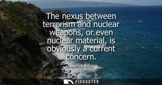 Small: The nexus between terrorism and nuclear weapons, or even nuclear material, is obviously a current conce