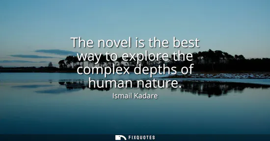 Small: The novel is the best way to explore the complex depths of human nature
