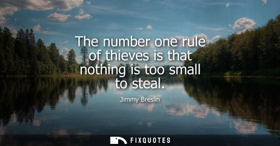 Small: The number one rule of thieves is that nothing is too small to steal