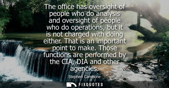 Small: The office has oversight of people who do analysis and oversight of people who do operations, but it is