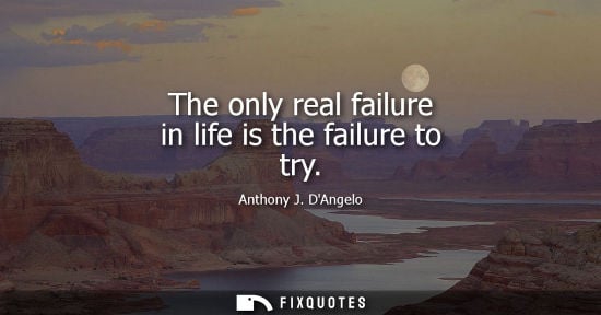 Small: The only real failure in life is the failure to try - Anthony J. DAngelo
