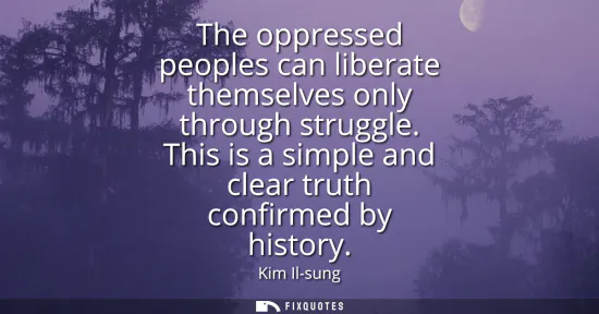 Small: The oppressed peoples can liberate themselves only through struggle. This is a simple and clear truth confirme