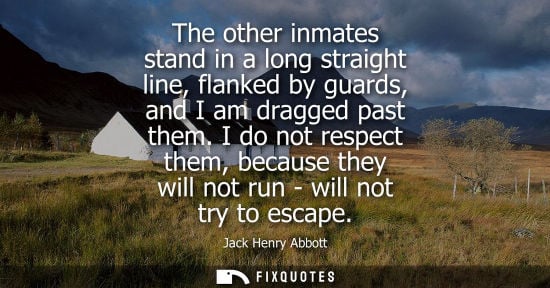 Small: The other inmates stand in a long straight line, flanked by guards, and I am dragged past them.