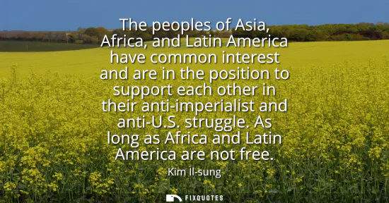 Small: The peoples of Asia, Africa, and Latin America have common interest and are in the position to support each ot