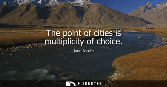 Small: The point of cities is multiplicity of choice
