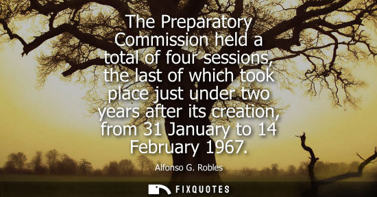 Small: The Preparatory Commission held a total of four sessions, the last of which took place just under two y
