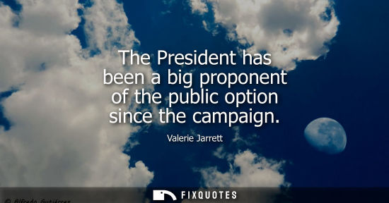 Small: The President has been a big proponent of the public option since the campaign