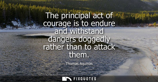 Small: The principal act of courage is to endure and withstand dangers doggedly rather than to attack them