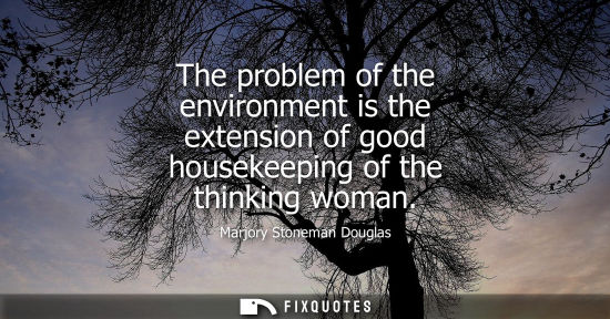 Small: The problem of the environment is the extension of good housekeeping of the thinking woman