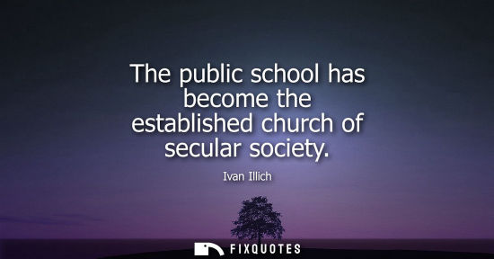 Small: The public school has become the established church of secular society