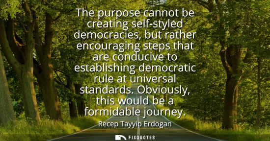 Small: The purpose cannot be creating self-styled democracies, but rather encouraging steps that are conducive to est