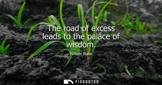 Small: The road of excess leads to the palace of wisdom