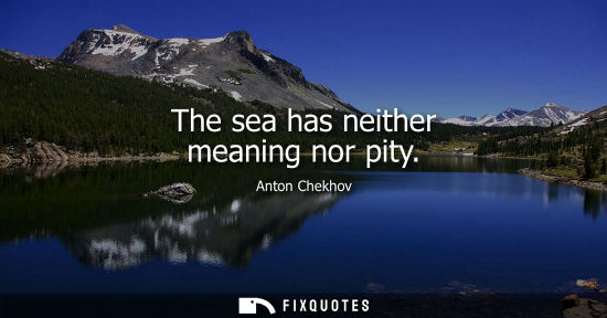 Small: The sea has neither meaning nor pity