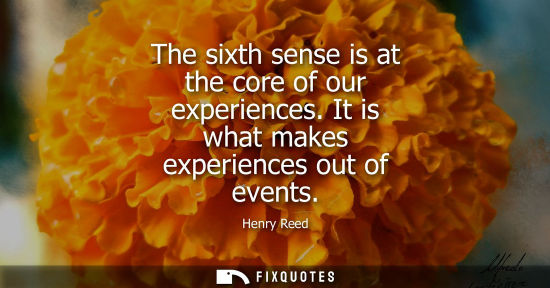 Small: The sixth sense is at the core of our experiences. It is what makes experiences out of events