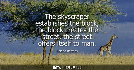 Small: The skyscraper establishes the block, the block creates the street, the street offers itself to man