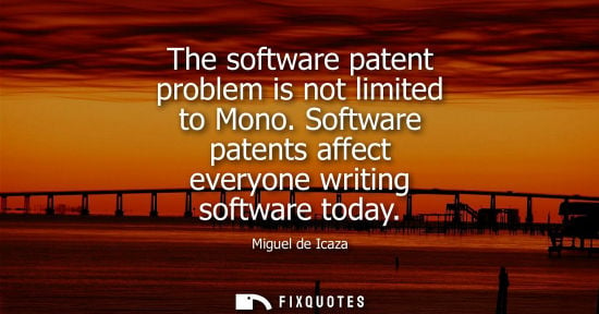 Small: The software patent problem is not limited to Mono. Software patents affect everyone writing software today - 