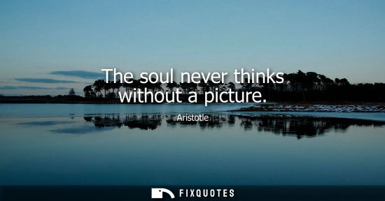 Small: The soul never thinks without a picture