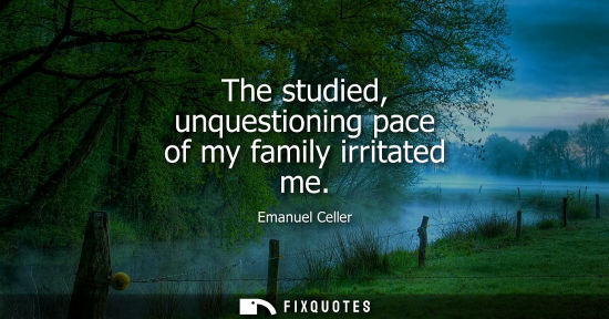 Small: The studied, unquestioning pace of my family irritated me