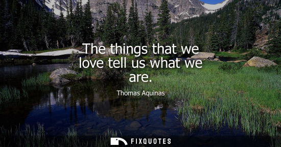 Small: The things that we love tell us what we are