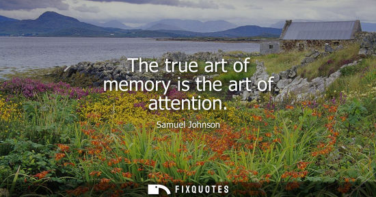 Small: Samuel Johnson: The true art of memory is the art of attention