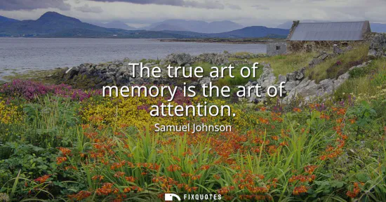 Small: The true art of memory is the art of attention