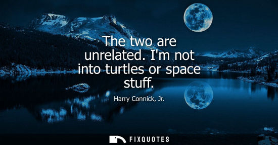 Small: The two are unrelated. Im not into turtles or space stuff