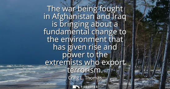 Small: The war being fought in Afghanistan and Iraq is bringing about a fundamental change to the environment that ha