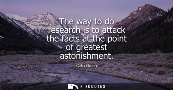 Small: The way to do research is to attack the facts at the point of greatest astonishment