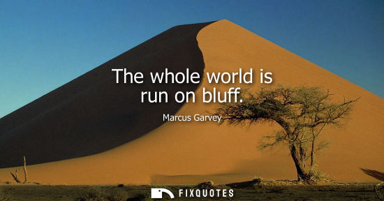 Small: The whole world is run on bluff - Marcus Garvey