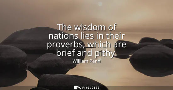 Small: The wisdom of nations lies in their proverbs, which are brief and pithy