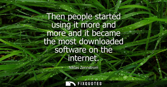 Small: Then people started using it more and more and it became the most downloaded software on the internet