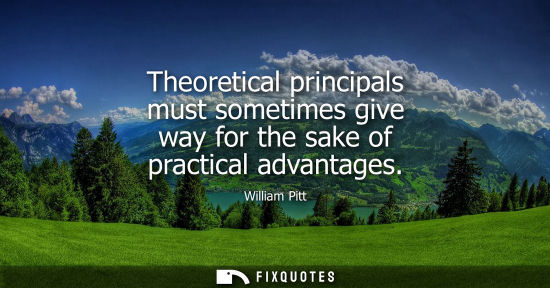 Small: Theoretical principals must sometimes give way for the sake of practical advantages