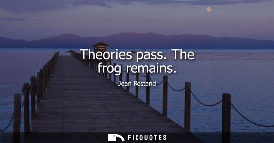 Small: Theories pass. The frog remains