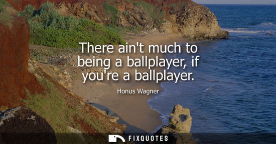 Small: Honus Wagner: There aint much to being a ballplayer, if youre a ballplayer