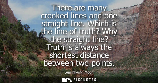 Small: There are many crooked lines and one straight line. Which is the line of truth? Why the straight line? 
