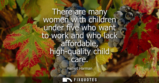 Small: There are many women with children under five who want to work and who lack affordable, high-quality ch