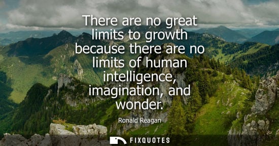 Small: There are no great limits to growth because there are no limits of human intelligence, imagination, and wonder