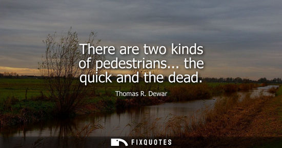 Small: There are two kinds of pedestrians... the quick and the dead