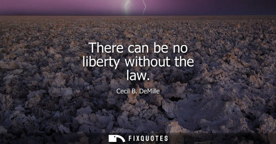 Small: There can be no liberty without the law